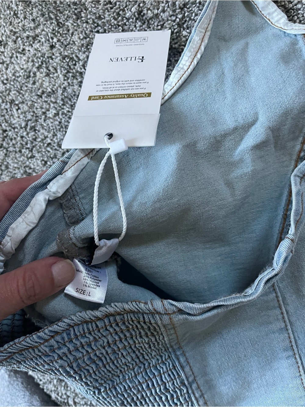 Light Blue Denim Halter Button-Front Crop Top - Picture 3 of 3